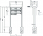 Preview: RENZ Briefkastenanlage freistehend, PRISMA, Edelstahl V4A, Kastenformat 370x110x270mm, 9-teilig, zum Einbetonieren